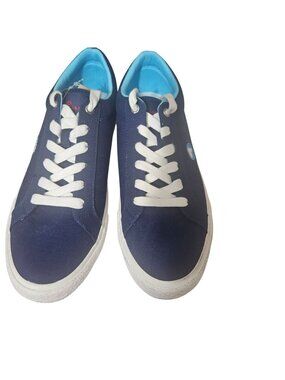 Airwalk Born To Skate Navy Blue Canvas Sneakers With White Soles & Laces - Mens